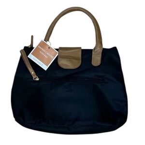 Yankee Candle Tote‎ Bag Black with Tan Handles Purse NWT